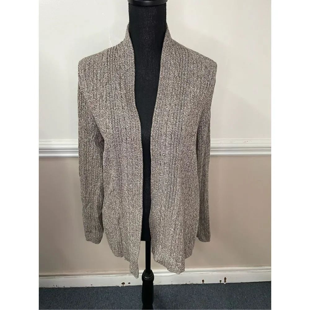 Kim Rogers Light Brown Open Front Cardigan Size Large